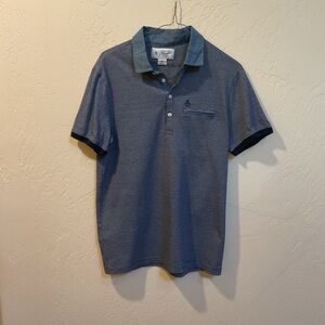 Blue Polo Shirt Penguin medium